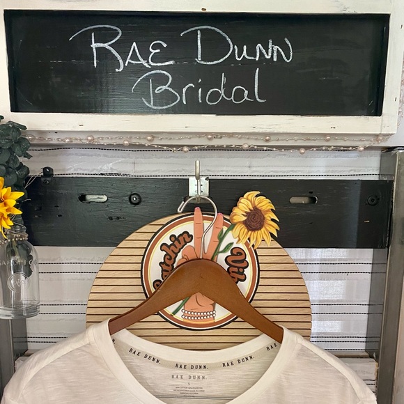 Rae Dunn~ White Bride “Silver letters” T-shirt - Picture 1 of 2